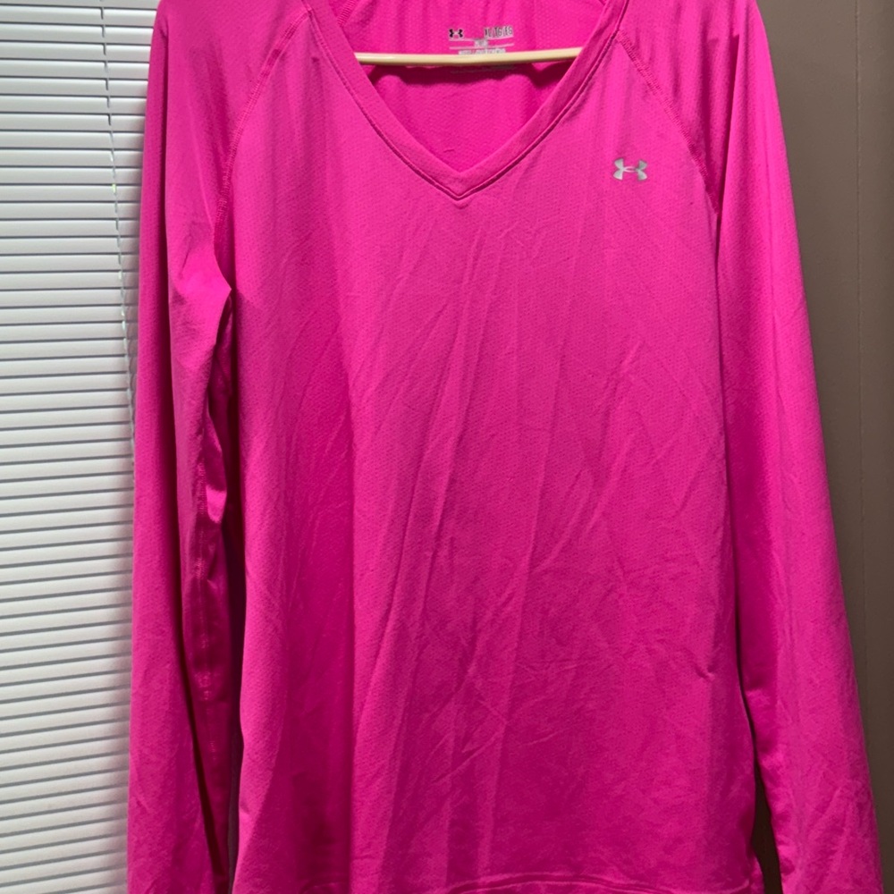 Under Armour Women's Vivid Pink V-Neck Sweatshirt